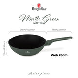 Berlinger Haus indukciós wok serpenyő 28 cm, 3,2 l – Matte Green Collection