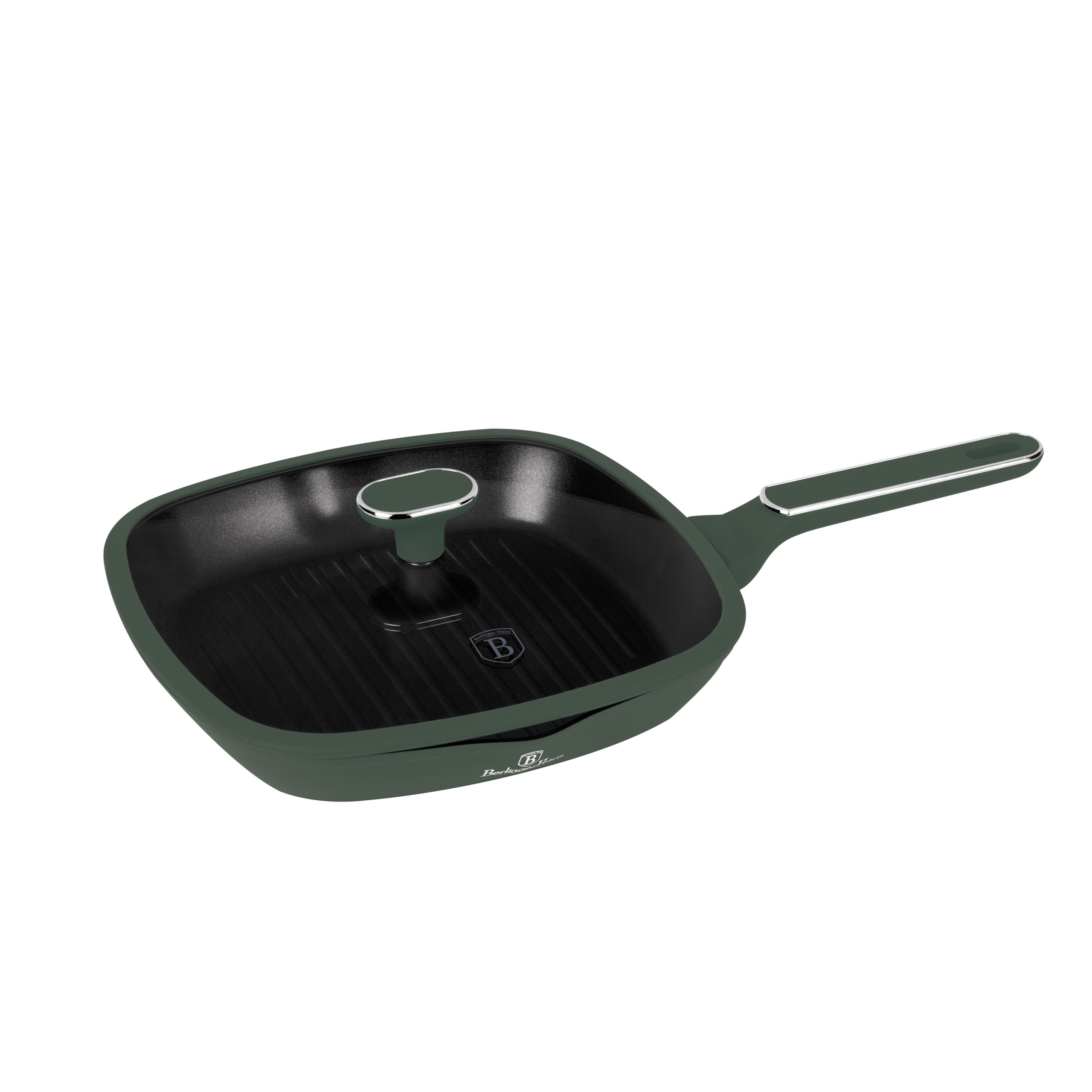 Berlinger Haus matt zöld tapadásmentes indukciós Grill serpenyő fedővel 28 cm