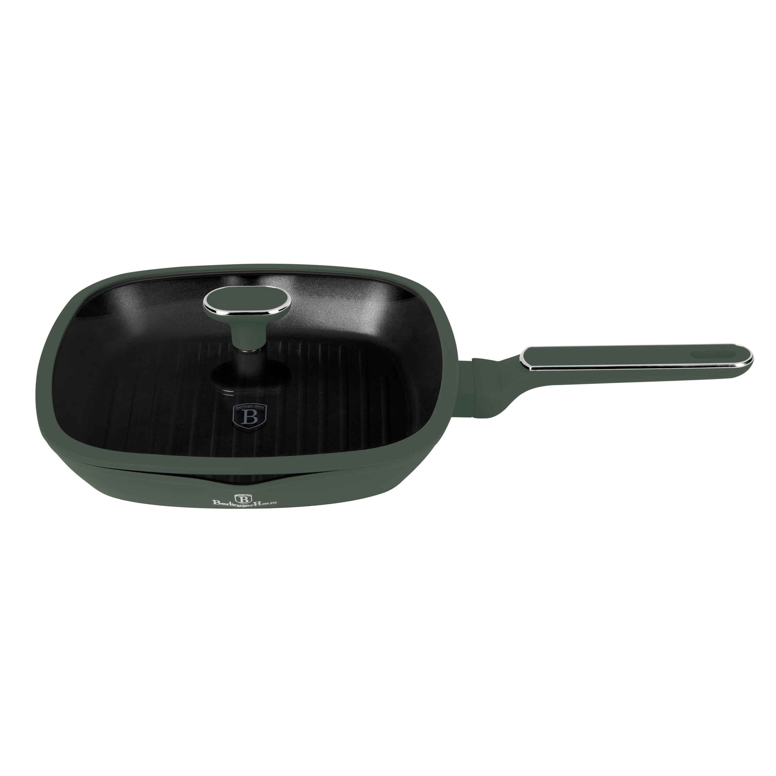 Berlinger Haus matt zöld tapadásmentes indukciós Grill serpenyő fedővel 28 cm