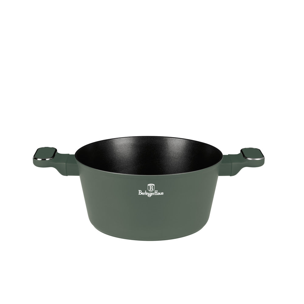 Berlinger Haus matt zöld tapadásmentes indukciós Alacsony lábas fedővel 24 cm