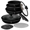 Berlinger Haus 10 részes indukciós edénykészlet levehető nyéllel – Matte Black Collection