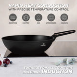 Berlinger Haus indukciós wok serpenyő 28 cm, 3,5 l – Black Rose Collection