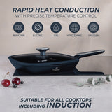 BerlingerHaus tapadásmentes indukciós grill serpenyő fedővel 28 cm Deep Sea