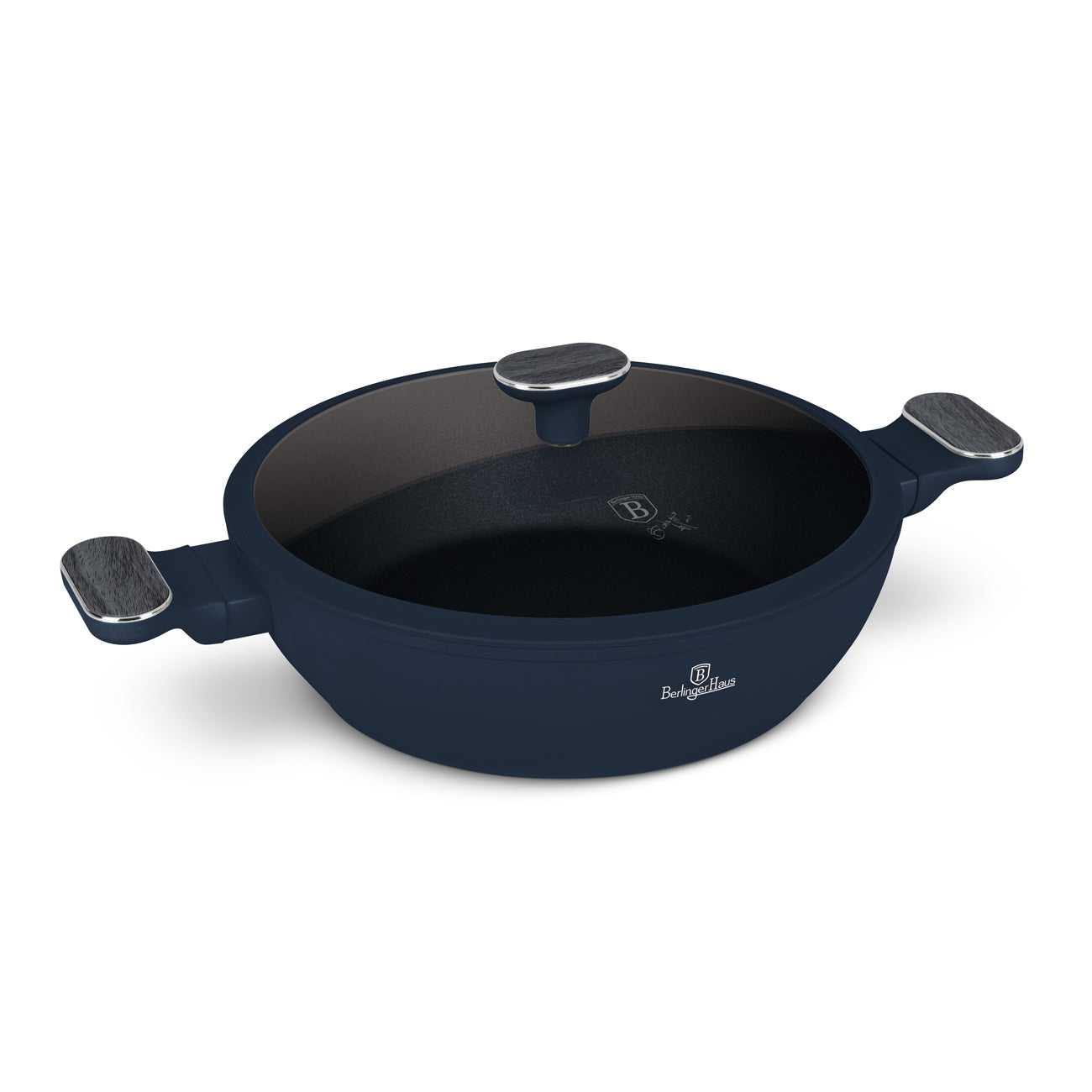 Berlinger Haus tapadásmentes indukciós alacsony lábas fedővel 3,8 L Deep Sea