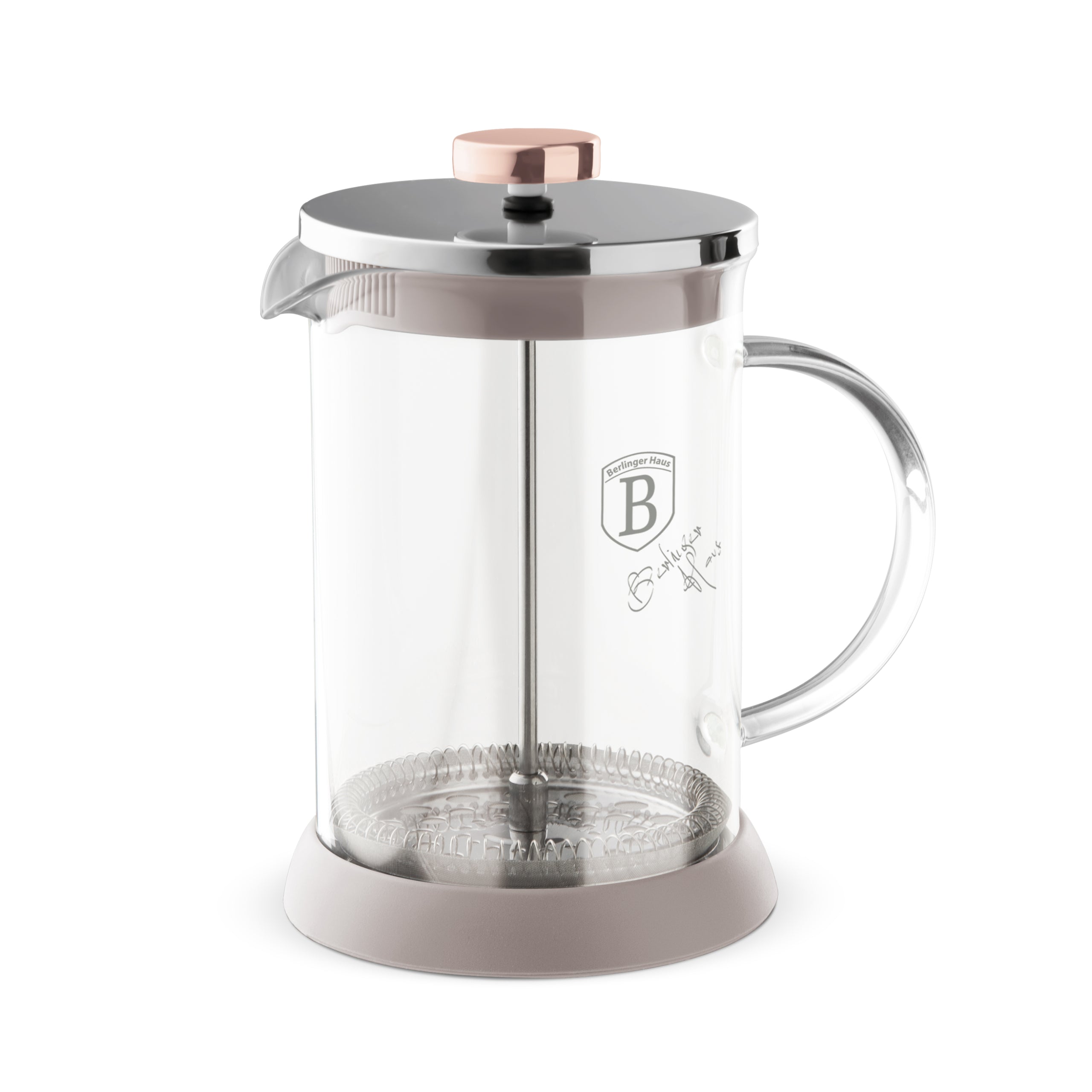 Dugattyús kávé és teafőző 600 ml szürke Berlinger Haus