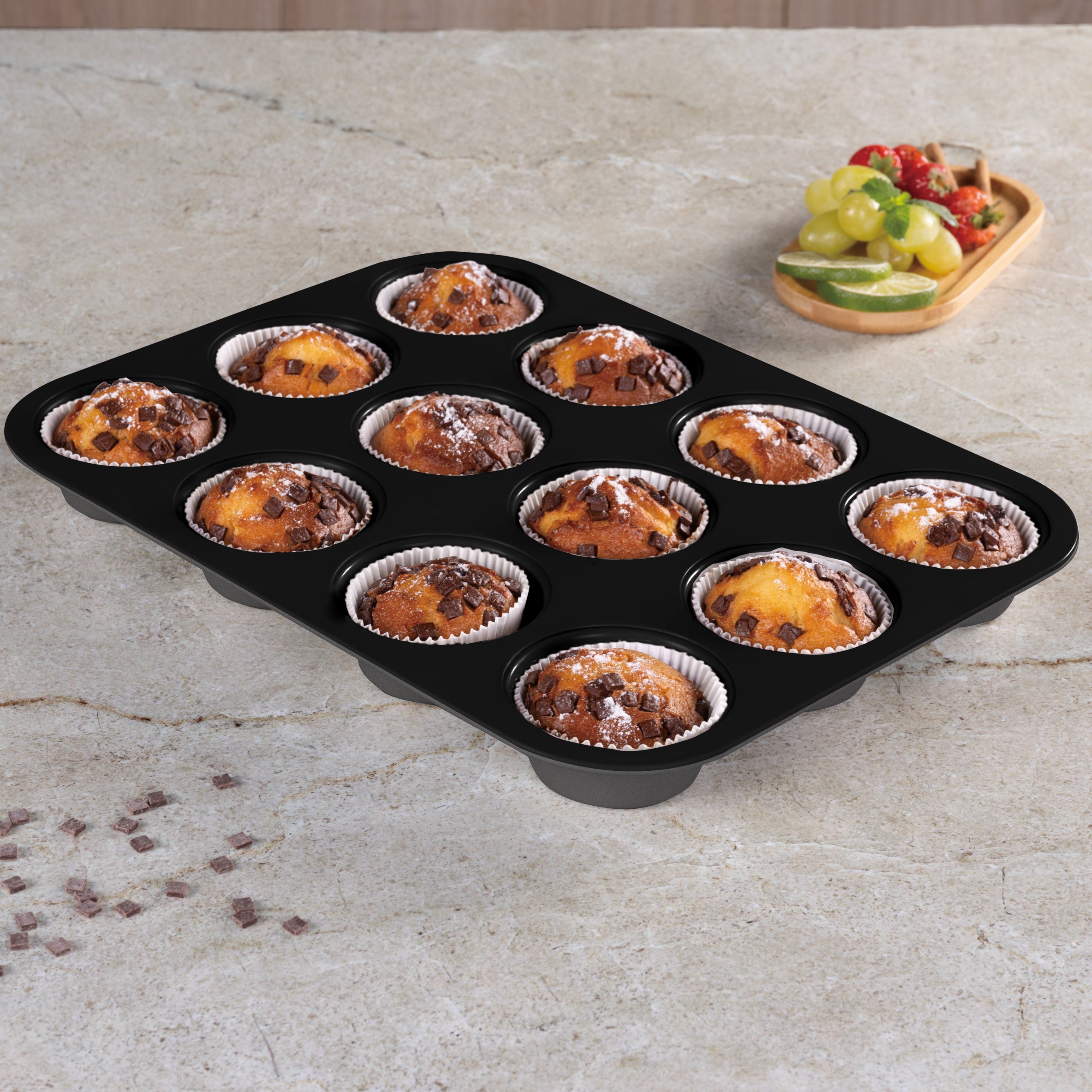 12 részes muffin sütőforma tapadásmentes Antracit Collection Berlinger Haus