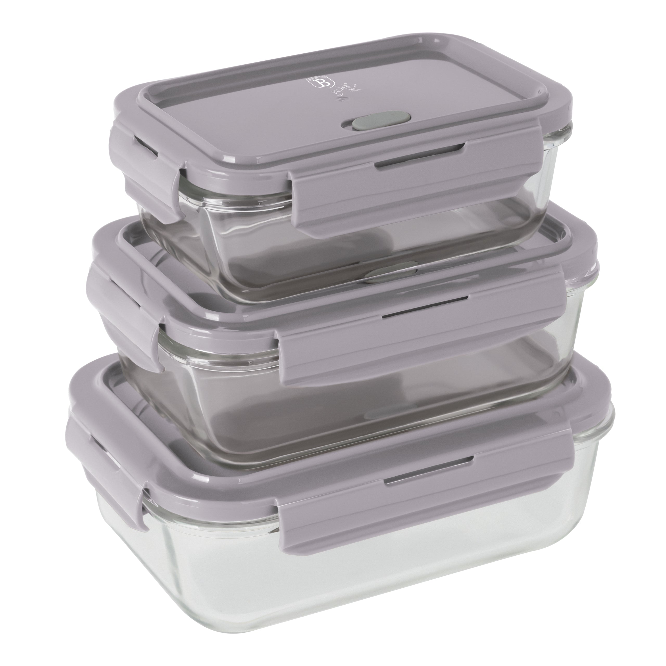 3 részes üveg ételtároló készlet boroszilikát üveg hőálló Taupe Berlinger Haus