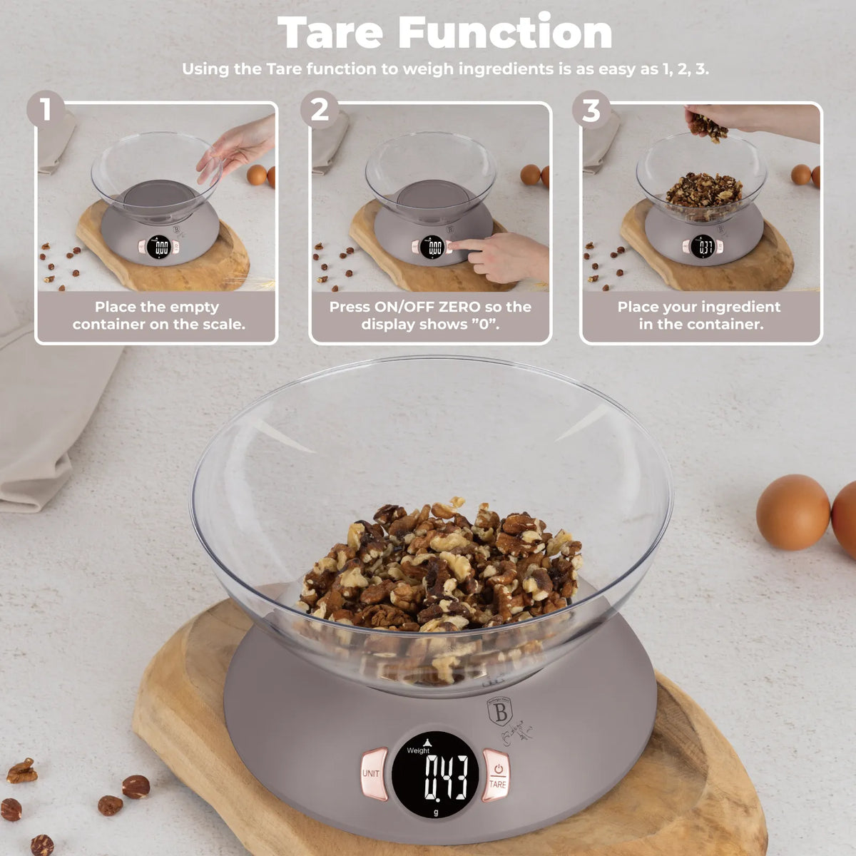 Berlinger Haus Konyhai mérleg tállal (5 kg) – 2. kép