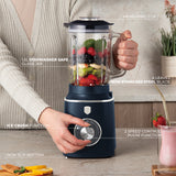 BerlingerHaus Turmixgép 1,5 L-es mércés edzett üvegkancsóval (1000 W) matt kék