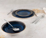 Berlinger Haus 18 részes porcelán étkészlet Deep Sea matt kék