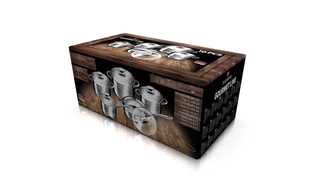 Blaumann Gourmet Line Jumbo 10 db-os INOX edénykészlet BL-1637
