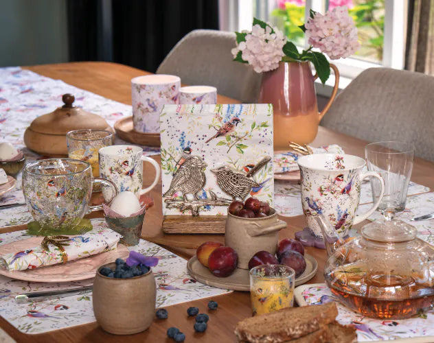 Tavaszi Virágos–madaras porcelán bögre Busy birds