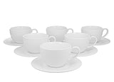 Duo Raphael fehér porcelán csésze aljjal - 240 ml - 6 személyes készlet