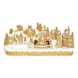 Dioráma mézeskalács város mozgó vonattal LED-es 41x17x18,3 cm