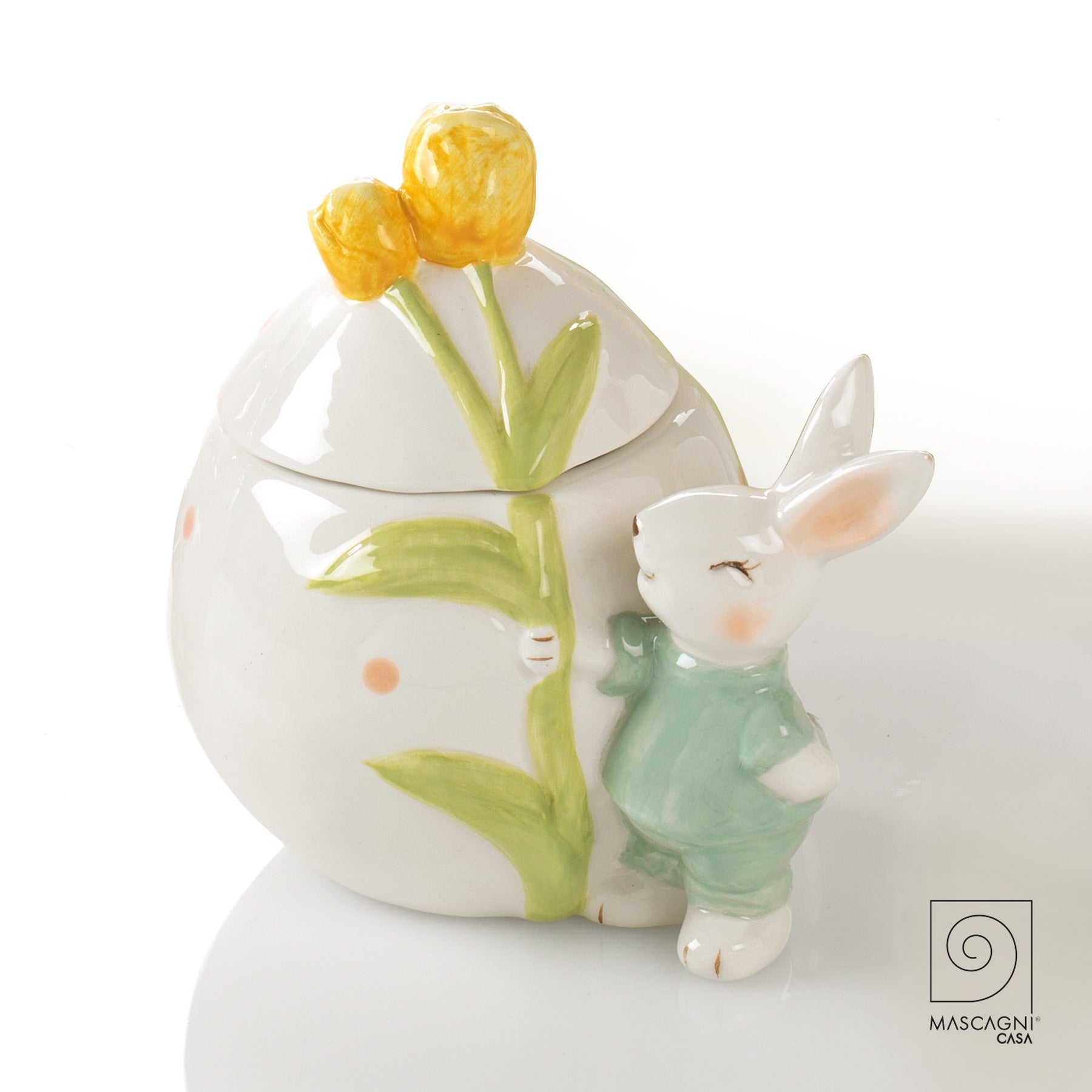 Húsvéti Kerámia bonbonier sárga tulipános