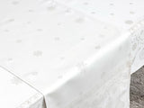 Ezüst lurex asztali futó, gömb mintás, 44x140 cm