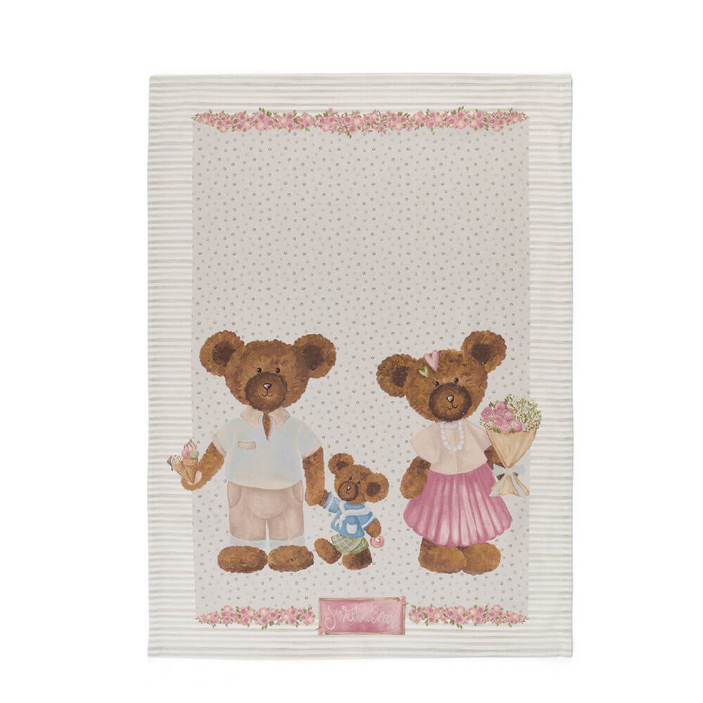 Pamut Konyharuha 50x70 cm maci család Sweet Bear
