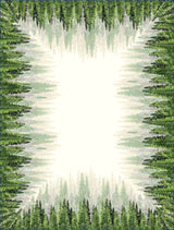 Golden forest fenyőfás asztalterítő, 137x240 cm, arany lurex, gobelin
