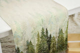 Golden forest fenyőfás asztali futó, 44x140 cm, arany lurex, gobelin