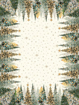 Csillogó erdő, ünnepi asztalterítő, 137x220 cm, arany lurex, gobelin