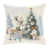 Golden deer arany szarvasos díszpárna huzat, ezüst lurex, gobelin – 45 x 45 cm