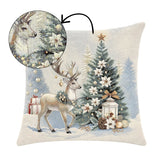 Golden deer arany szarvasos díszpárna huzat, ezüst lurex, gobelin – 45 x 45 cm