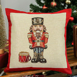 Nutcracker diótörős (fekete kalapos) díszpárna huzat, arany lurex, gobelin – 45 x 45 cm