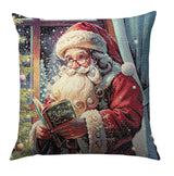 Esti mese, télapós díszpárna huzat, arany lurex, gobelin – 45 x 45 cm