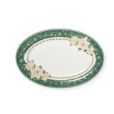 Karácsonyi porcelán kínálótál ovális 35x23,5 cm dobozban Silent Gold