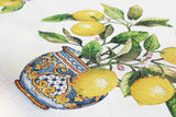 Citromos mediterrán kék asztalterítő 96x100 cm Gépi gobelin