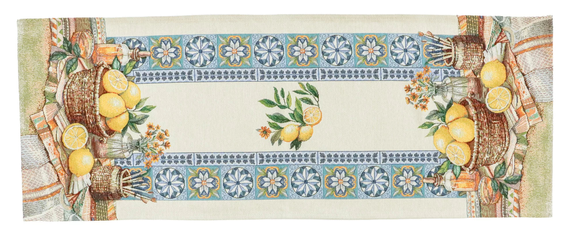 Mediterrán citromos asztali futó 44x140 cm Gépi gobelin