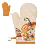 Őszi tök mintás madaras pamut edényfogó kesztyű 19x32 cm Racconti d'Autunno