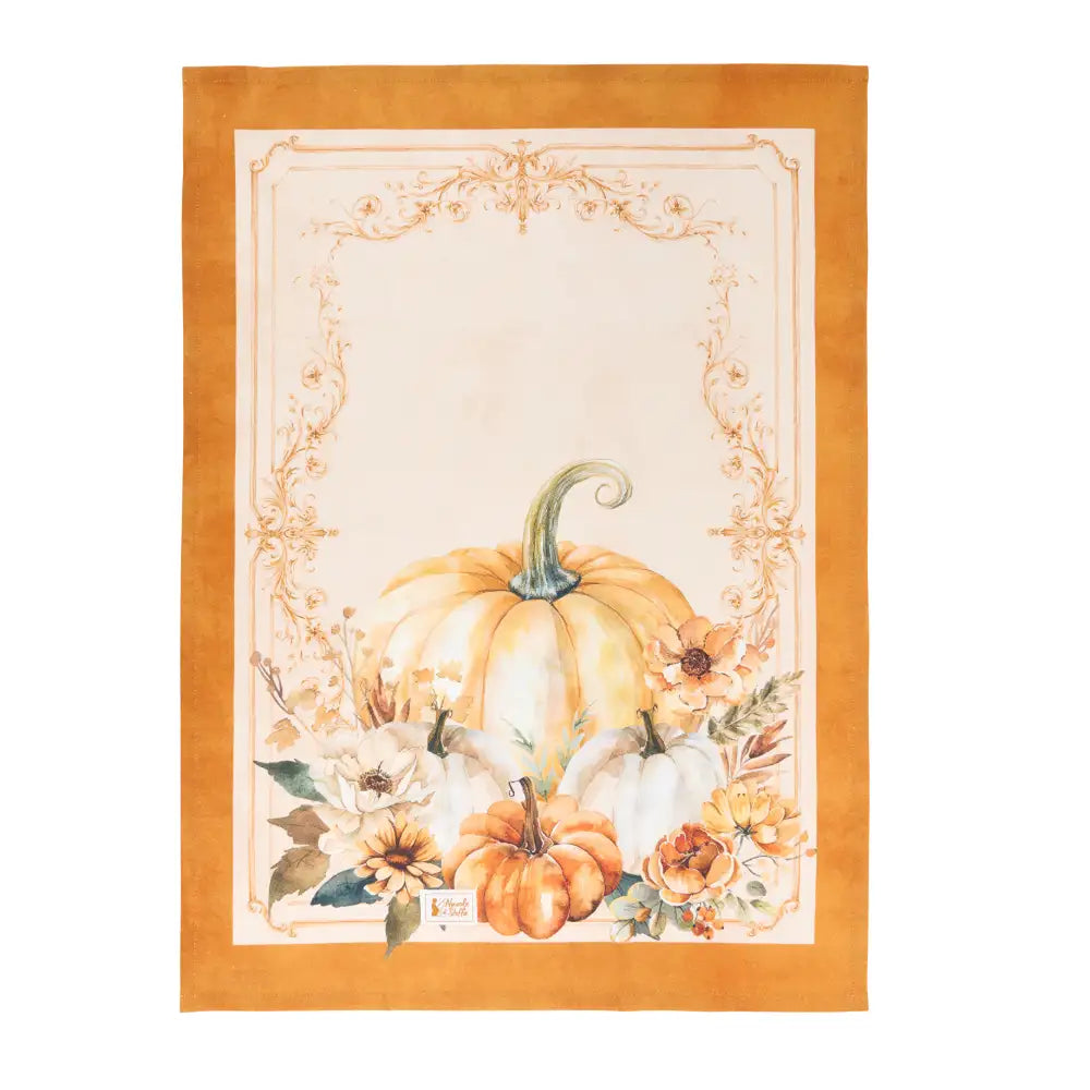Őszi színes tök mintás pamut konyharuha – 50 × 70 cm – Racconti d'Autunno
