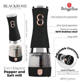 Berlinger Haus 2 az 1-ben elektromos só- és borsőrlő – Black Rose Collection