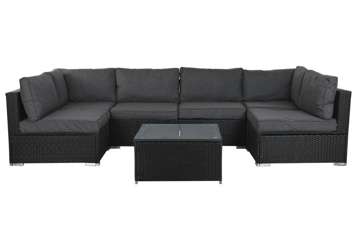 Prémium 7 részes polyrattan kerti bútor szett