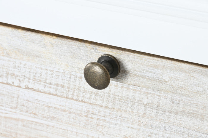 Antik fehér mangófa bortartó szekrény 15 palackos pohártartóval