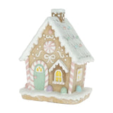 Mézeskalács ház glitteres 11,5x11x18 cm karácsonyi figura dekoráció ablakos
