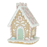 Mézeskalács ház glitteres 11,5x11x18 cm karácsonyi figura dekoráció