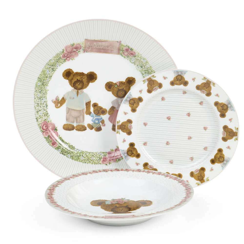 Porcelán étkészlet 18 db-os 6 személyes macis Sweet Bear