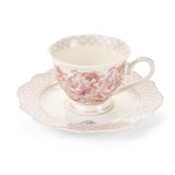 Porcelán kávés csésze + alj 90 ml 6 személyes Fiorira díszdobozzal virágos