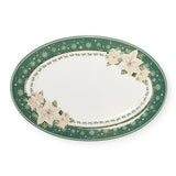 Karácsonyi porcelán kínálótál ovális 35x23,5 cm dobozban Silent Gold