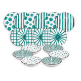 Tognana Zöld 18 részes porcelán étkészlet MOON TEAL MIRAGE