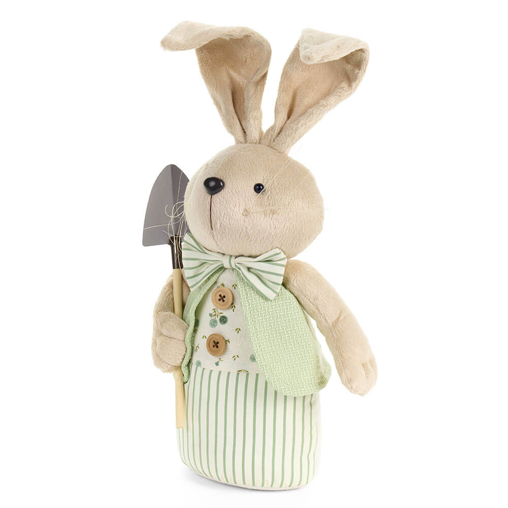 Plüss nyuszi figura ásóval 45 cm magas