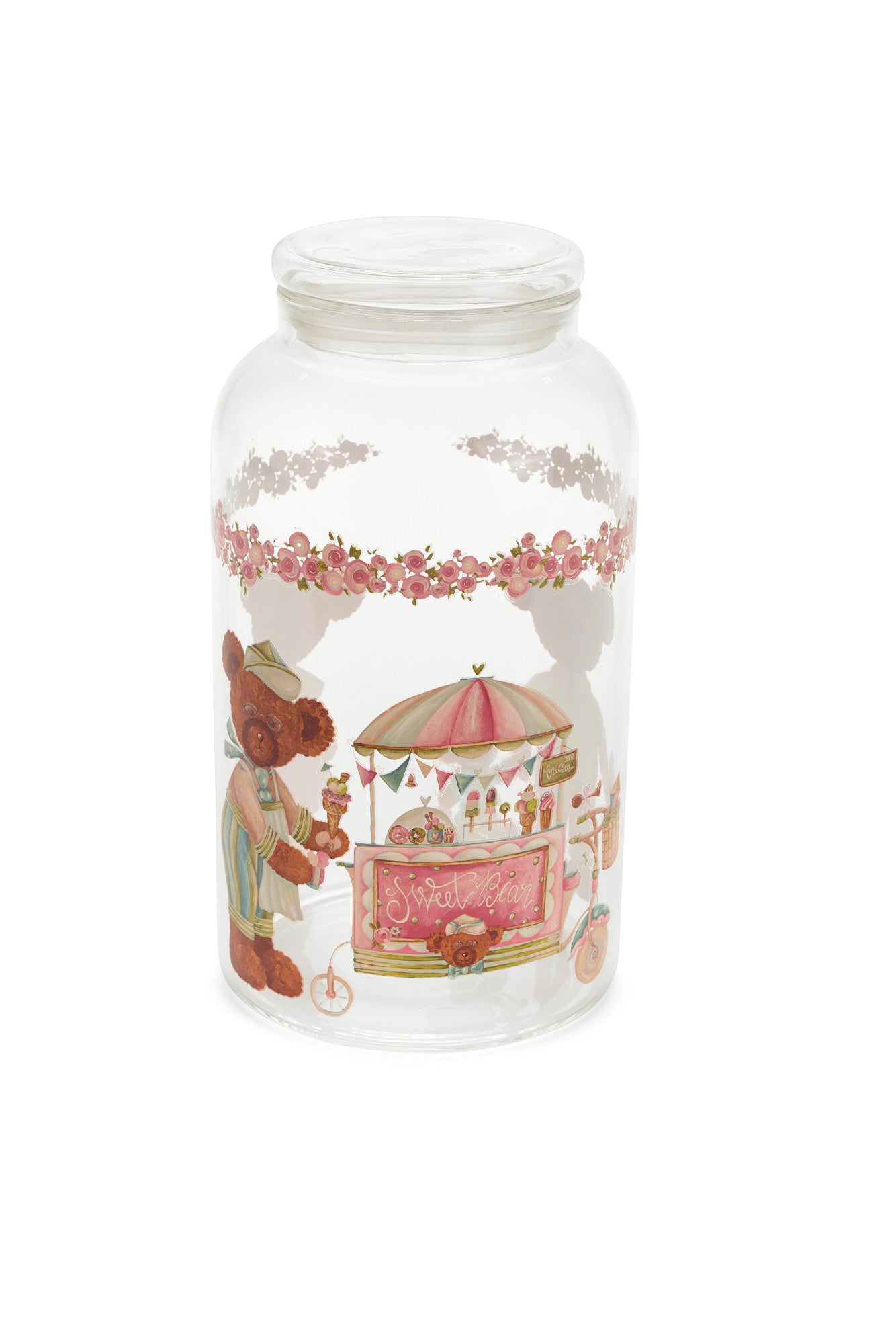 Boroszilikát konyhai tárólóüveg 13x22 cm 2300 ml Sweet Bear macis