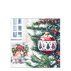 Karácsonyi szalvéta – Díszített karácsonyfadísz, 25x25 cm, 20 db-os
