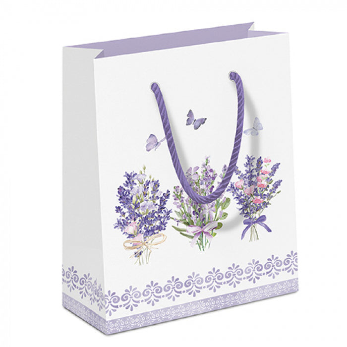 Ajándéktáska levendula virágos Lovely lavender white