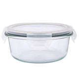 Hermetikusan zárható üveg ételtárolódoboz műanyag tetővel - 400 ml - 13,5x6,3 cm