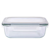 Hermetikusan zárható üveg ételtároló doboz műanyag tetővel 650 ml - 17,6x6,4x13,1 cm