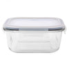 Hermetikusan zárható üveg ételtároló doboz műanyag tetővel - 750 ml - 15,8x7x15,8 cm
