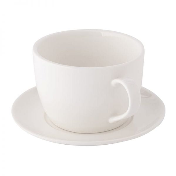 Porcelán egyszemélyes teáskészlet krém fehér